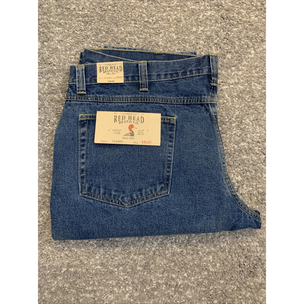 Red Head Mens Classic Fit‎ Straight Leg Medium Wash Denim Blue Jeans 44x30 NEW!